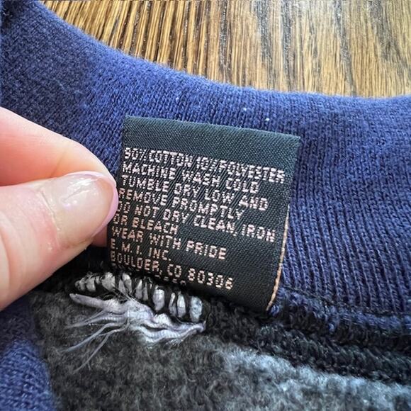 VTG Early Man Images Park City Utah Sweatshirt XL Blue Acid Wash Embroidered USA - Picture 5 of 8